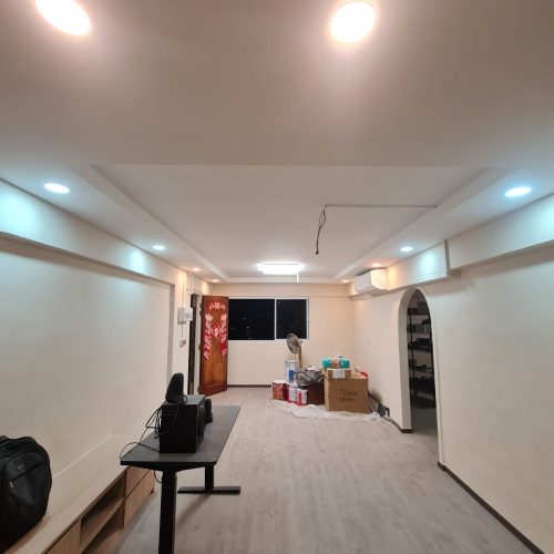 Completed ceiling and partition renovation in commercial space – Interior Works Singapore